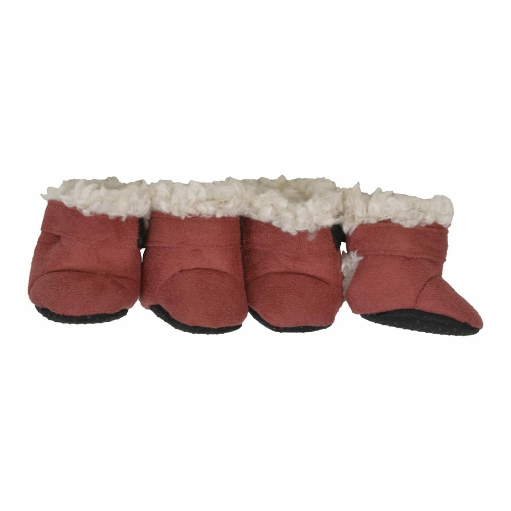 4Pk Pink Ultra Suede Booties Clothing & Accessories