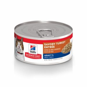 Adult 7+ Savory Turkey Entree Canned Cat Food Cat