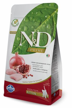 Farmina Prime N&D Natural And Delicious Grain Free Kitten Chicken & Pomegranate Dry Cat Food Cat