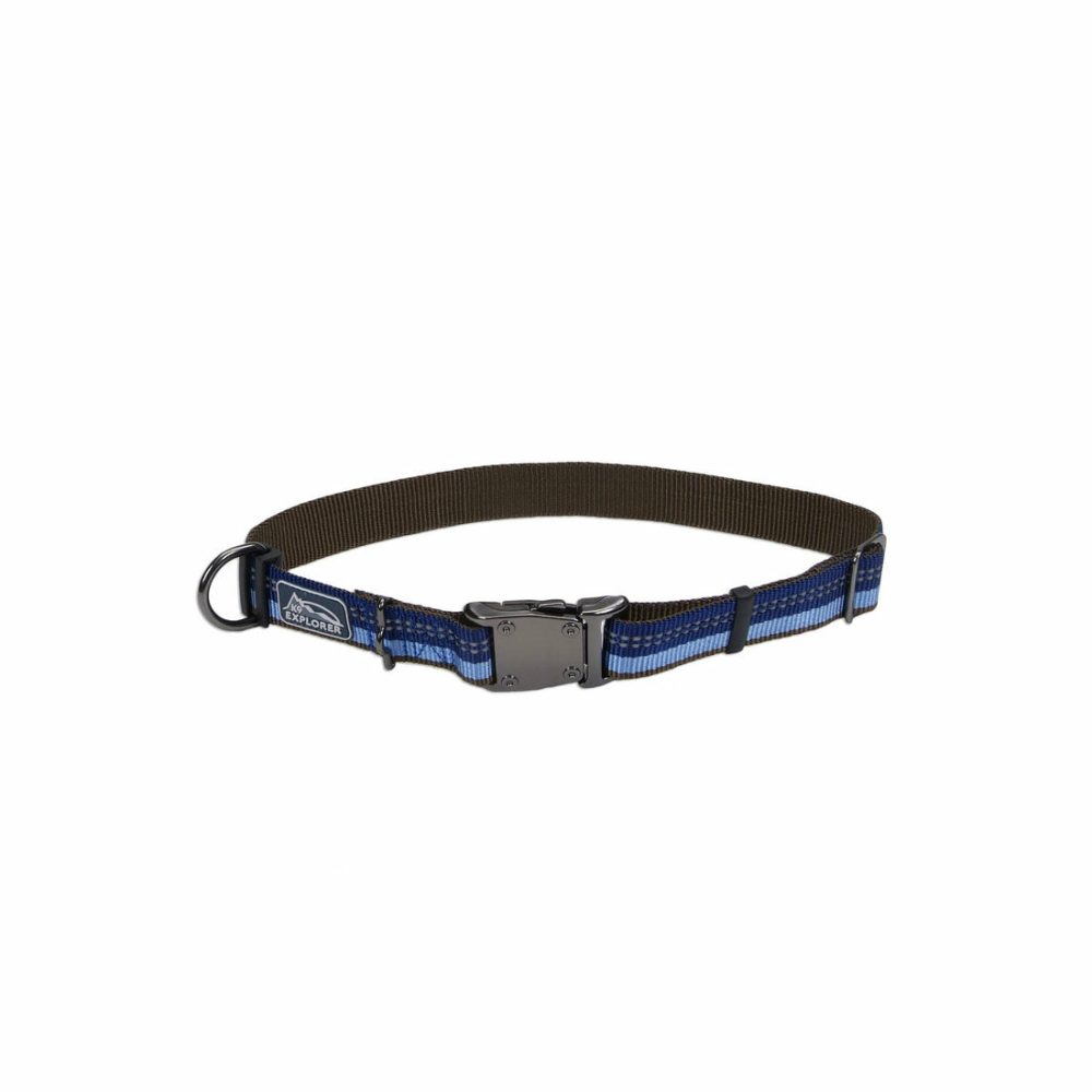 K9 Explorer® Reflective Adjustable Dog Collar, Blue Medium Dog