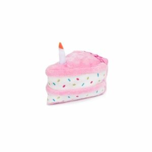 Nomnomz Plush Pink Birthday Cake Dog Toy Dog