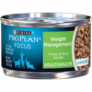 Purina Plan Focus Adult Weight Management Turkey & Rice Entree Ground Canned Cat Food Cat