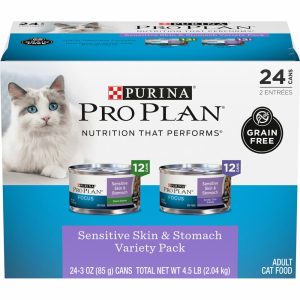 Purina Plan Focus Sensitive Skin & Stomach Poultry & Seafood Favorites Variety Pack Wet Cat Food Cat