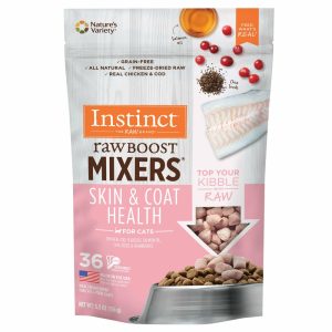 Raw Boost Mixers Grain Free Skin & Coat Health Freeze Dried Raw Cat Food Topper Cat