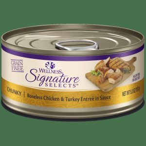 Signature Selects Grain Free Natural Chunky White Meat Chicken And Turkey Entree In Sauce Wet Canned Cat Food Cat