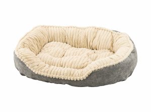 Sleep Zone Carved Plush Dog Bed, 32 Inch Gray Beds & Mats