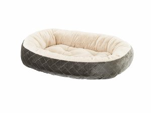 Sleep Zone Quilted Oval Cuddler Dog Bed, 26 Inch  Lt Gray Beds & Mats