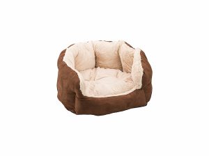 Sleep Zone Reversible Cushion Cuddler Dog Bed, 18 Inch Chocolate Beds & Mats