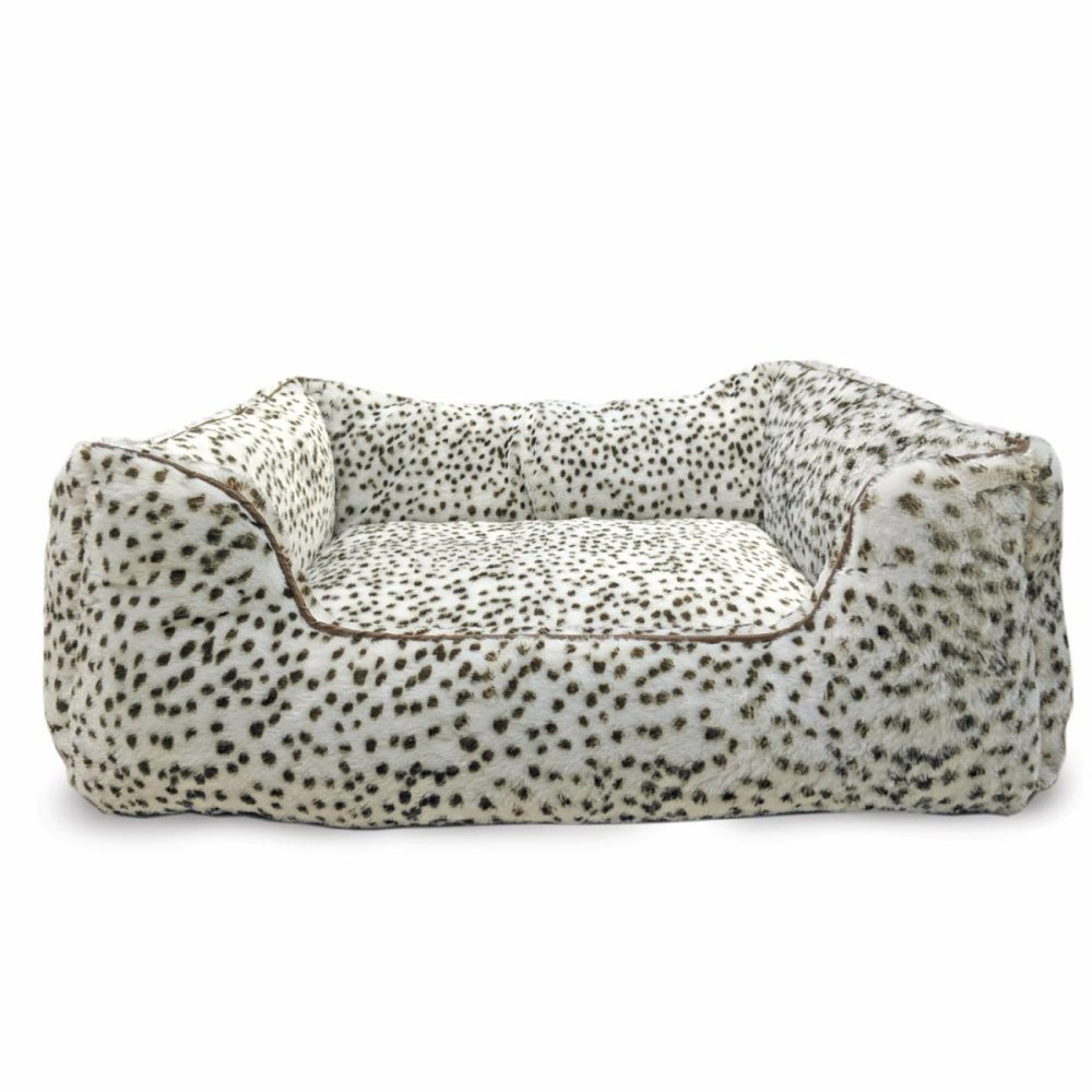 Sleep Zone Snow Leopard Step Dog Bed, 18 Inch Beds & Mats