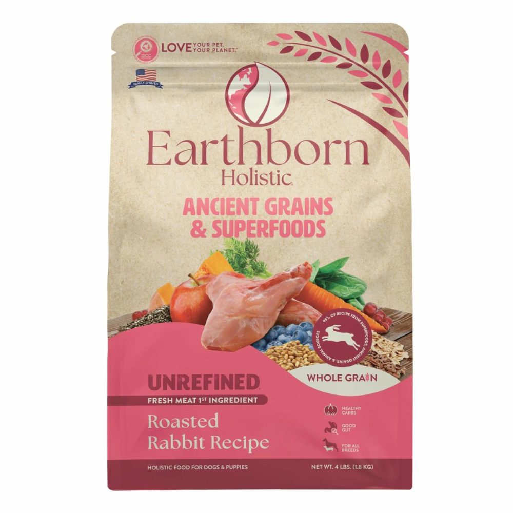 Unrefined Roasted Rabbit With Ancient Grains & Superfoods Dry Dog Food 4 Lb Dog