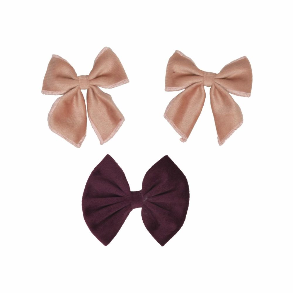 Velour Bow Hair Tie & Collar Slider Set Clothing & Accessories