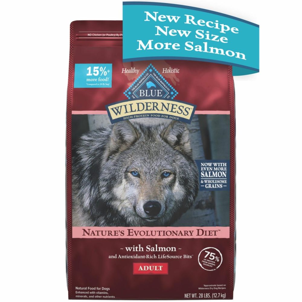 Wilderness High Protein Natural Adult Dry Dog Food Plus Wholesome Grains, Salmon 28 Lb. Bag Dog