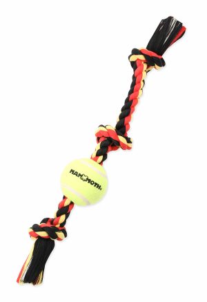 Pet Md 20-In Color 3 Knot Tug W 3-In Tennis Ball Dog Toy Dog